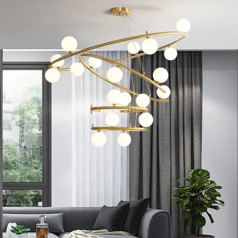 Post-modern Glass Circle Chandelier ChandeliersLife®