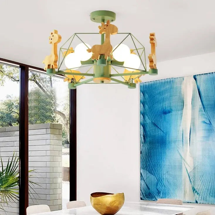 Wood Horse Kids Chandelier ChandeliersLife®