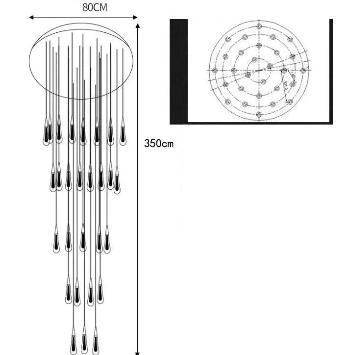 Raindrop Chandelier Decorative Stair Ceiling Crystal Light Fixture ChandeliersLife®
