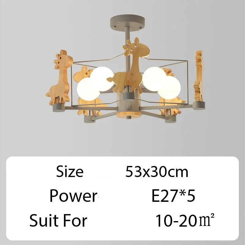 Wood Horse Kids Chandelier ChandeliersLife®