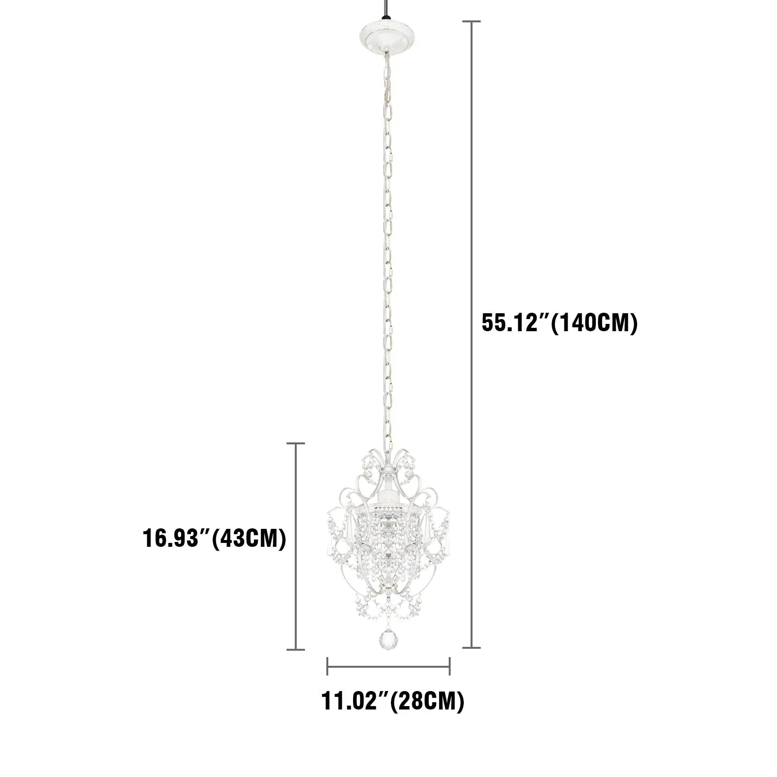 One Light Crystal White Chandelier ChandeliersLife®