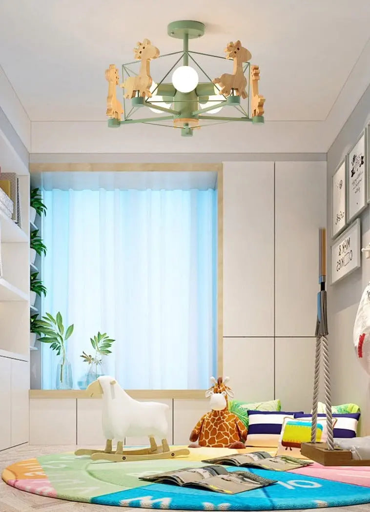 Wood Horse Kids Chandelier ChandeliersLife®