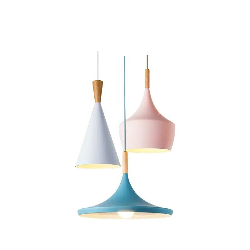 Creative Multicolor Wood Hanging Lamp Nordic