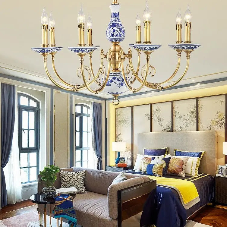 Royal Blue & White Porcelain Chandelier ChandeliersLife®