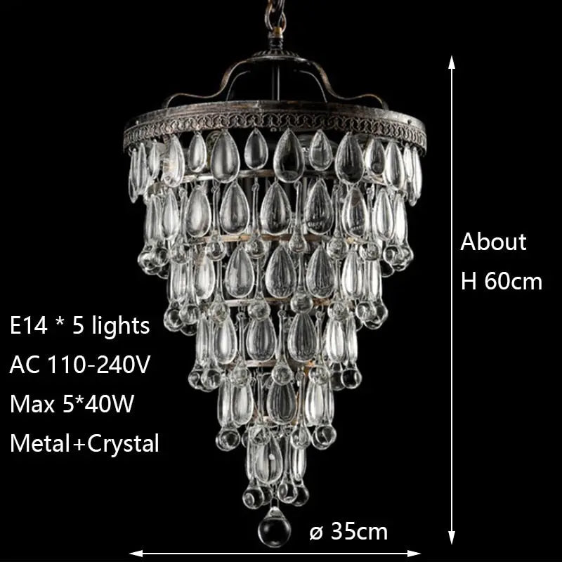 Retro Vintage Cooper Crystal Drops Chandelier ChandeliersLife®