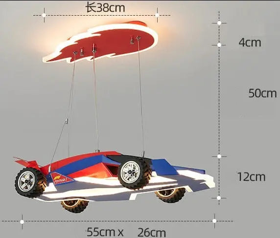 Kids Bedroom Decorative Race Car Chandelier ChandeliersLife®