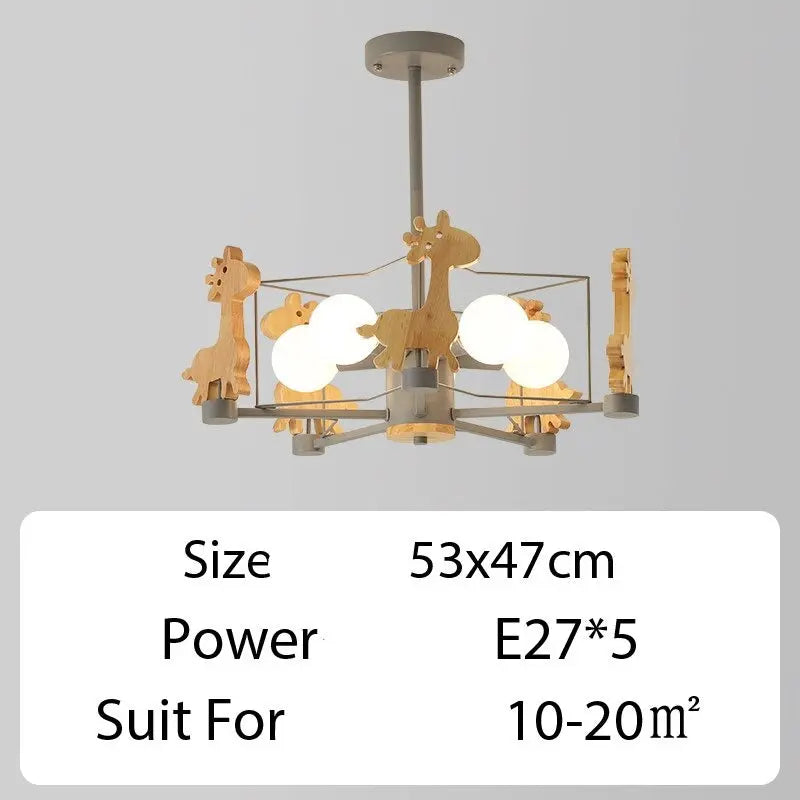 Wood Horse Kids Chandelier ChandeliersLife®