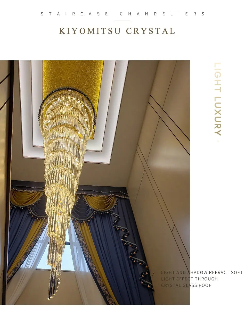 Long Loft Black Crystal Chandelier ChandeliersLife®