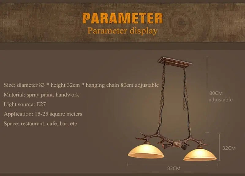 Double Retro Antler Vintage Pendat Lights ChandeliersLife®
