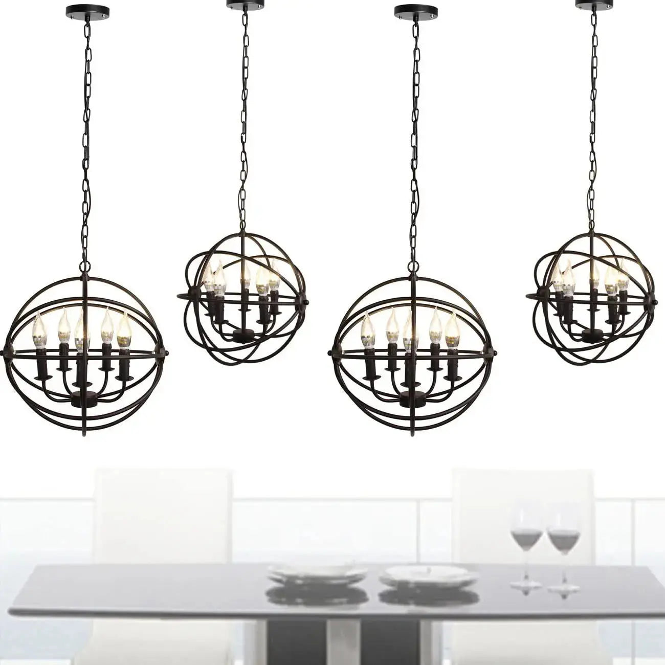 5 Light Unique Globe Chandelier ChandeliersLife®