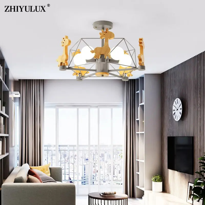 Wood Horse Kids Chandelier ChandeliersLife®