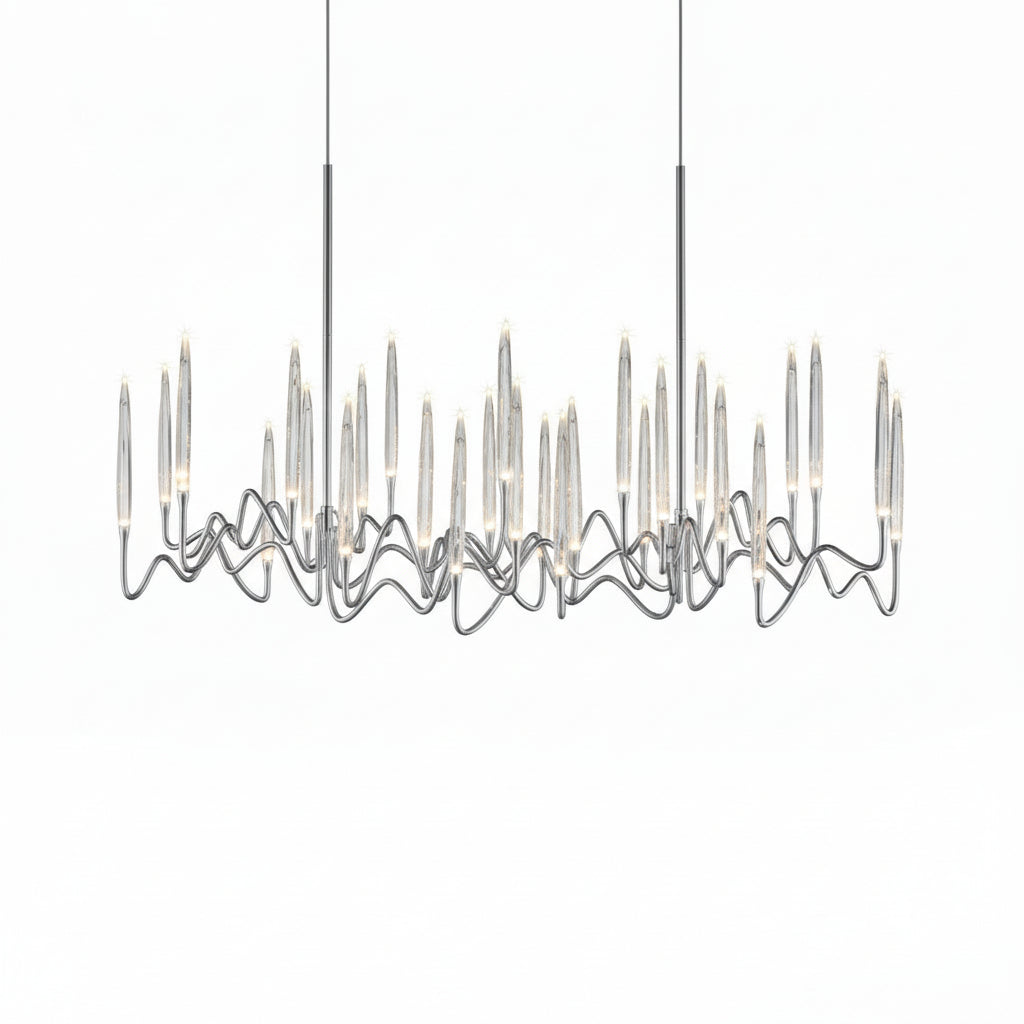 Luxury Nordic Tree Branch Candle Shaped Crystal Chandelier - Silver ChandeliersLife®