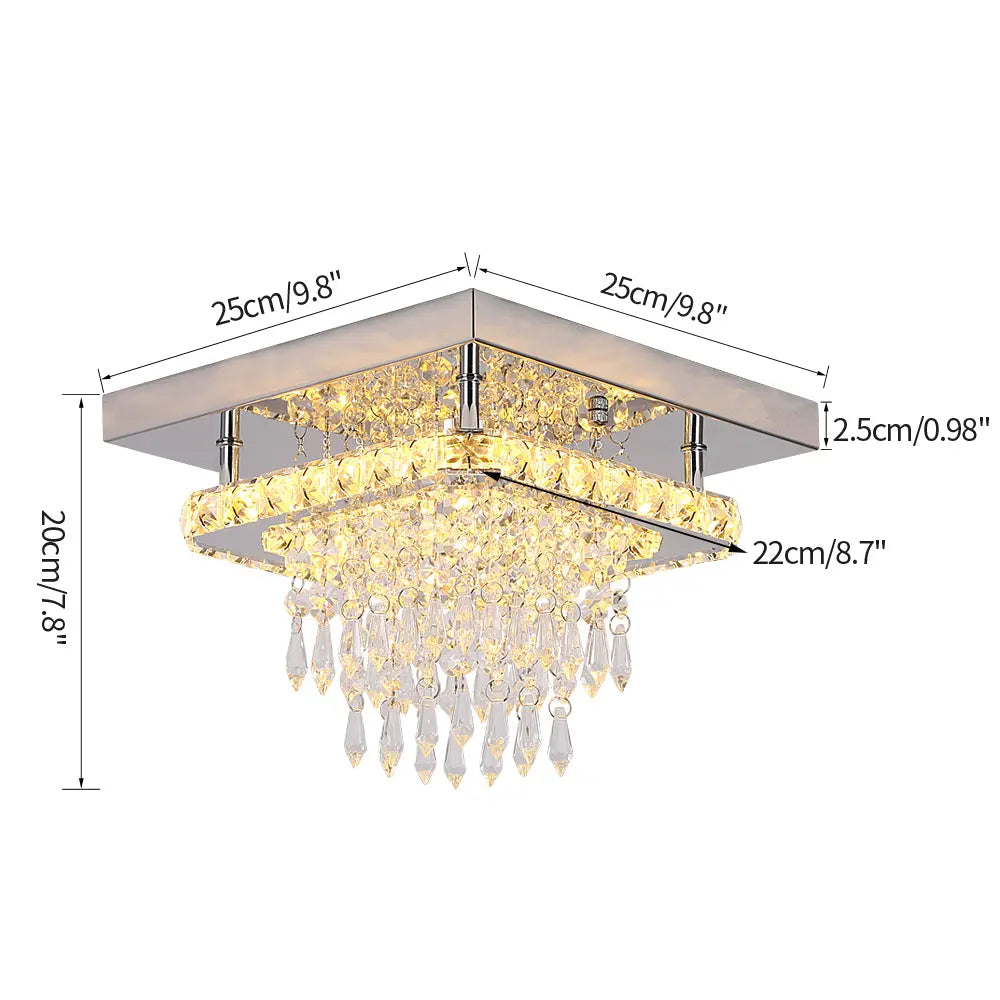 Modern Square Raindrop Ceiling Chandelier GreeLustr