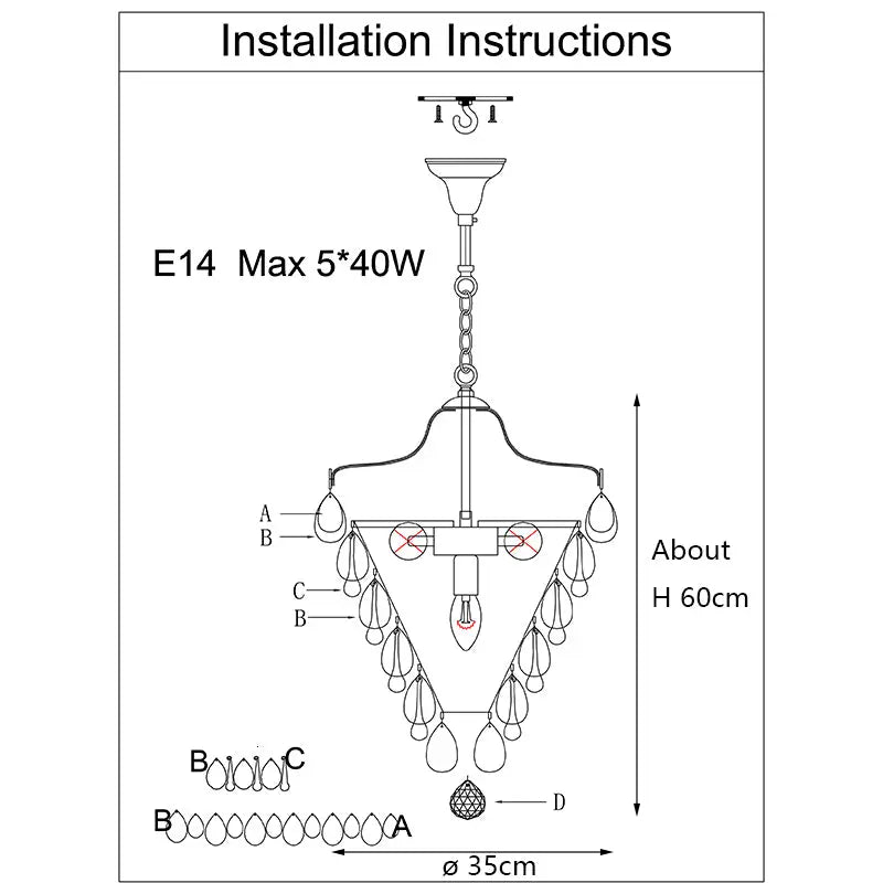 Retro Vintage Cooper Crystal Drops Chandelier ChandeliersLife®