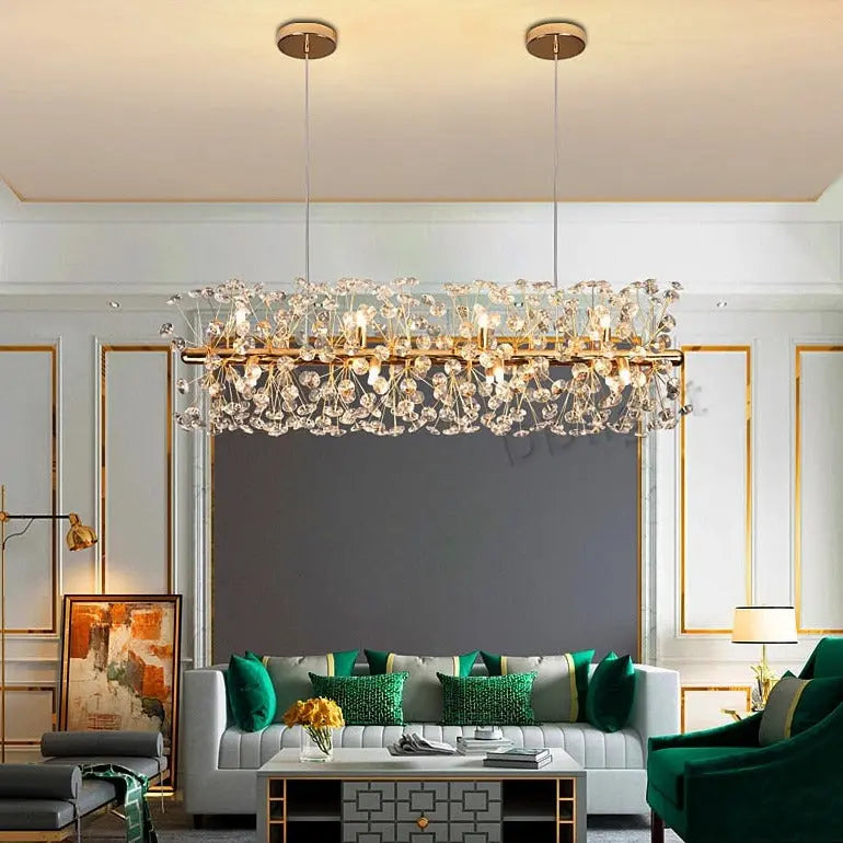 Gold Luxury Crystal Long Chandelier ChandeliersLife®