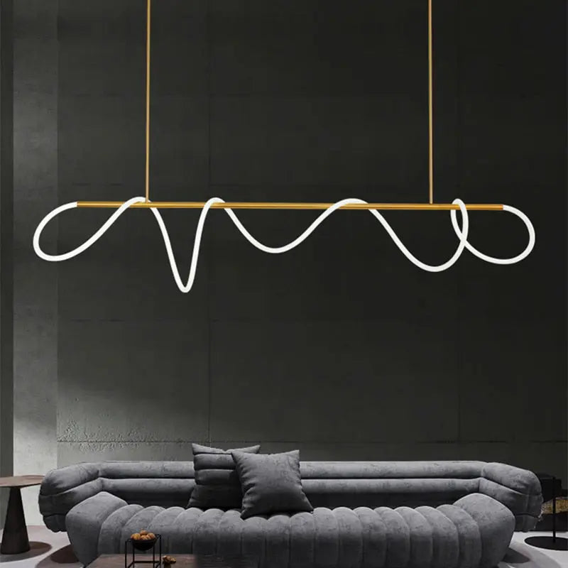 Modern Long Hose Led Chandelier - Brass ChandeliersLife®