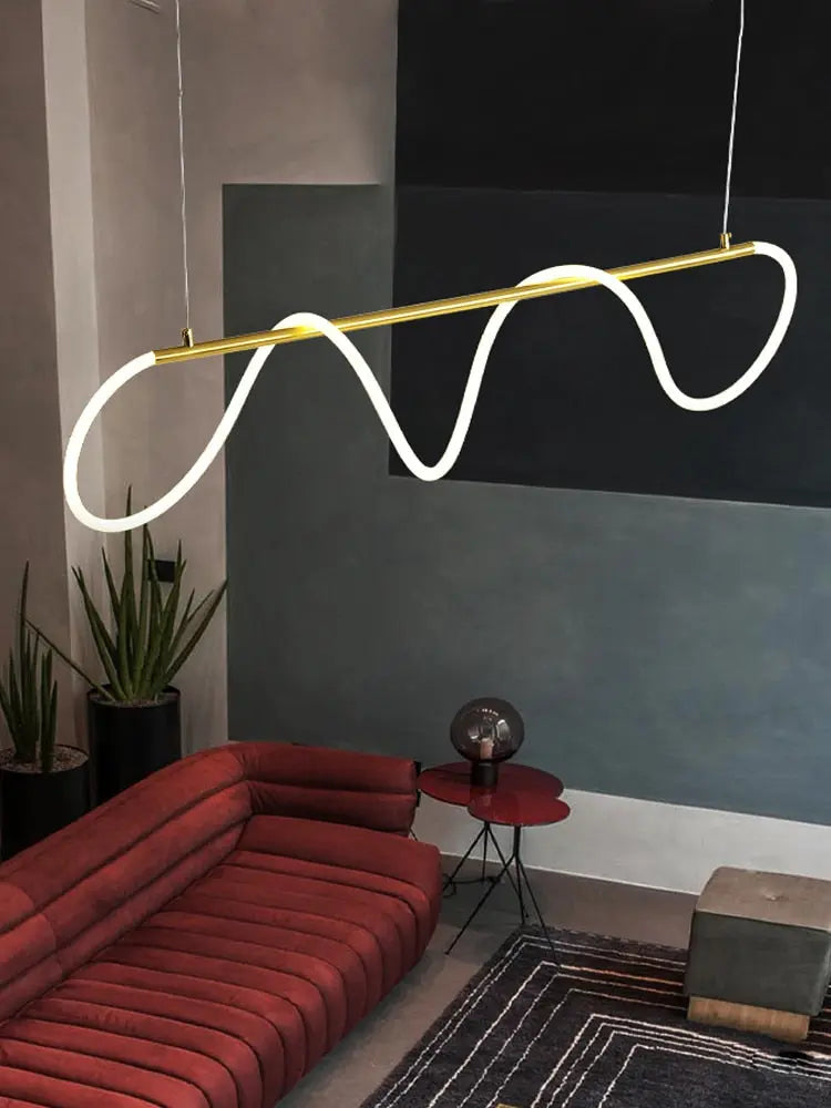 Modern Long Hose Led Chandelier - Brass ChandeliersLife®
