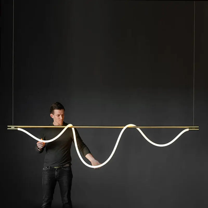 Modern Long Hose Led Chandelier - Brass ChandeliersLife®