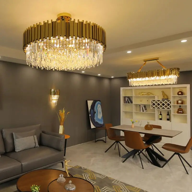 Modern Line Luxury Gold Crystal Lustre ChandeliersLife®