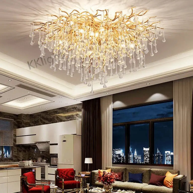 Ceiling Luxury Gold Crystal LED Chandelier ChandeliersLife®