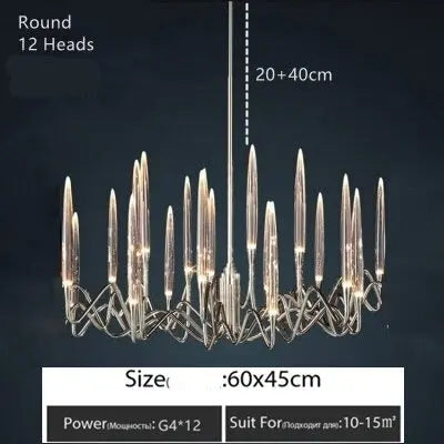 Luxury Nordic Tree Branch Candle Shaped Crystal Chandelier - Silver ChandeliersLife®