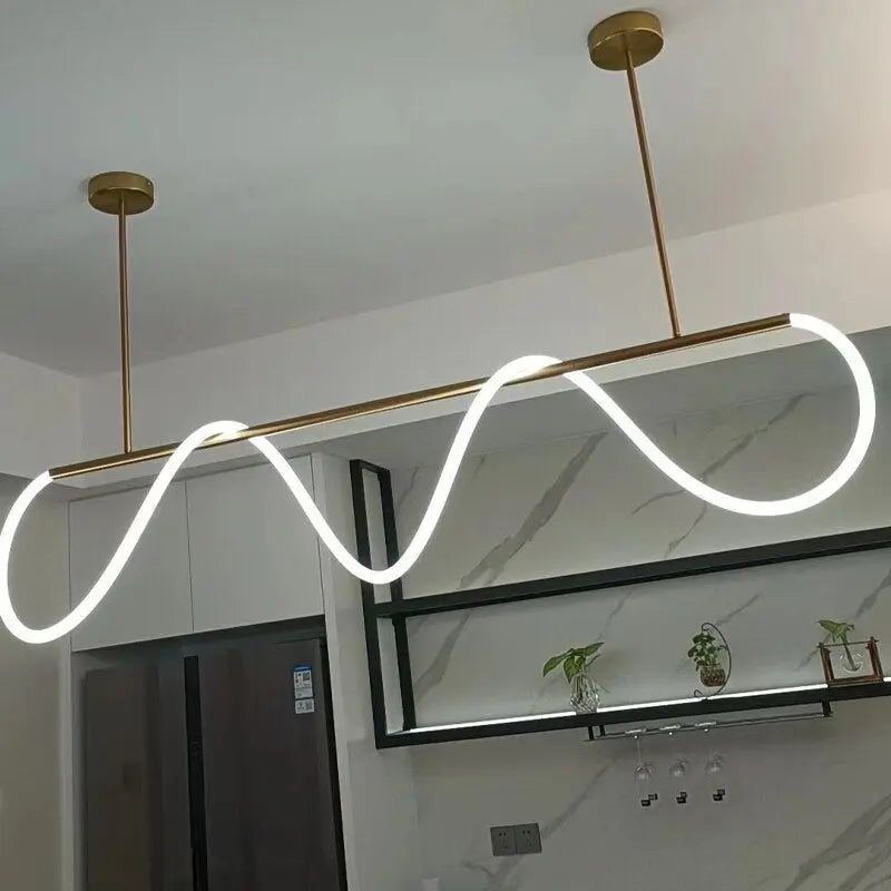 Modern Long Hose Led Chandelier - Brass ChandeliersLife®