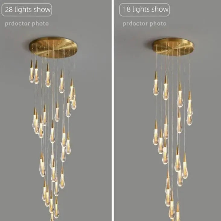 Raindrop Chandelier Decorative Stair Ceiling Crystal Light Fixture ChandeliersLife®