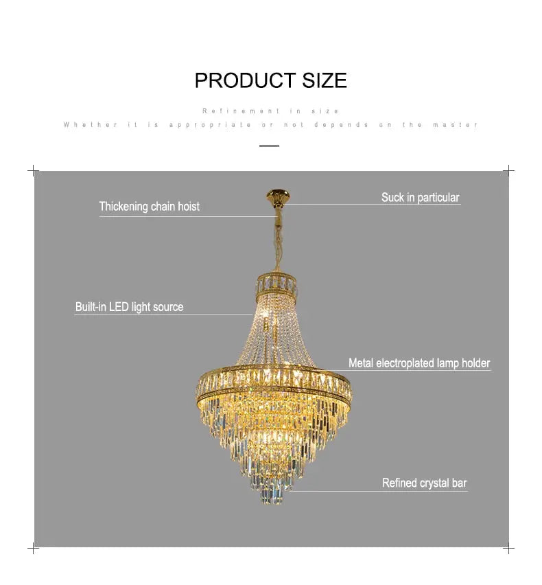 Banquet Hall Gold Modern Crystal Chandelier ChandeliersLife®