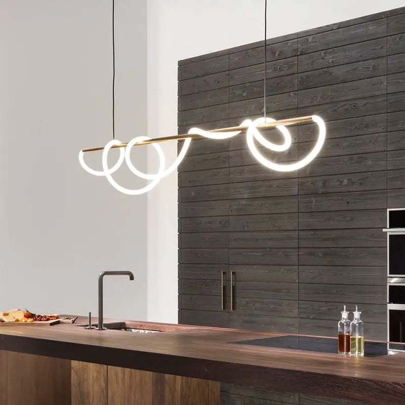 Modern Long Hose Led Chandelier - Brass ChandeliersLife®