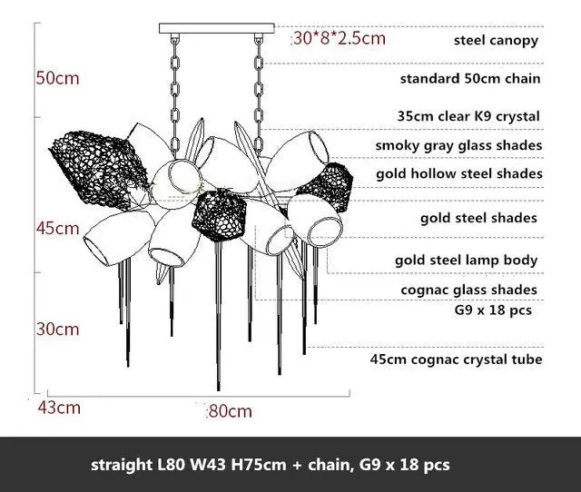 Modern Luxury Villa Glass Chandelier ChandeliersLife®