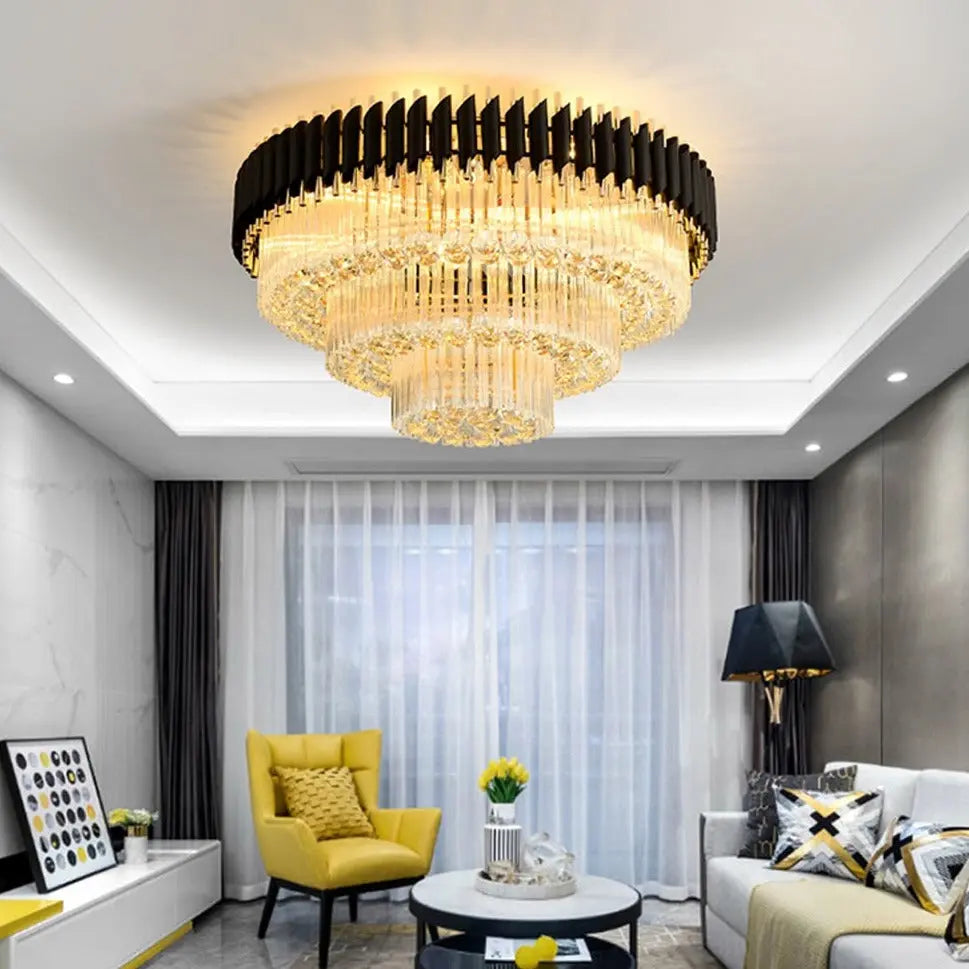 Round Crystal Designer Ceiling Chandelier ChandeliersLife®