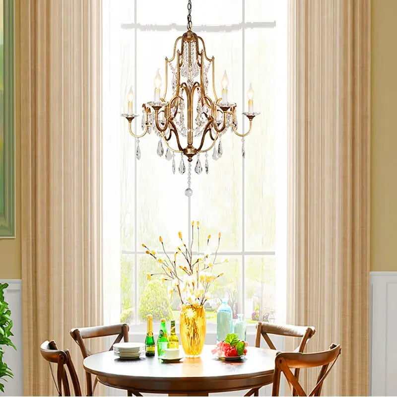 Retro Gold Crystal Chandelier ChandeliersLife®