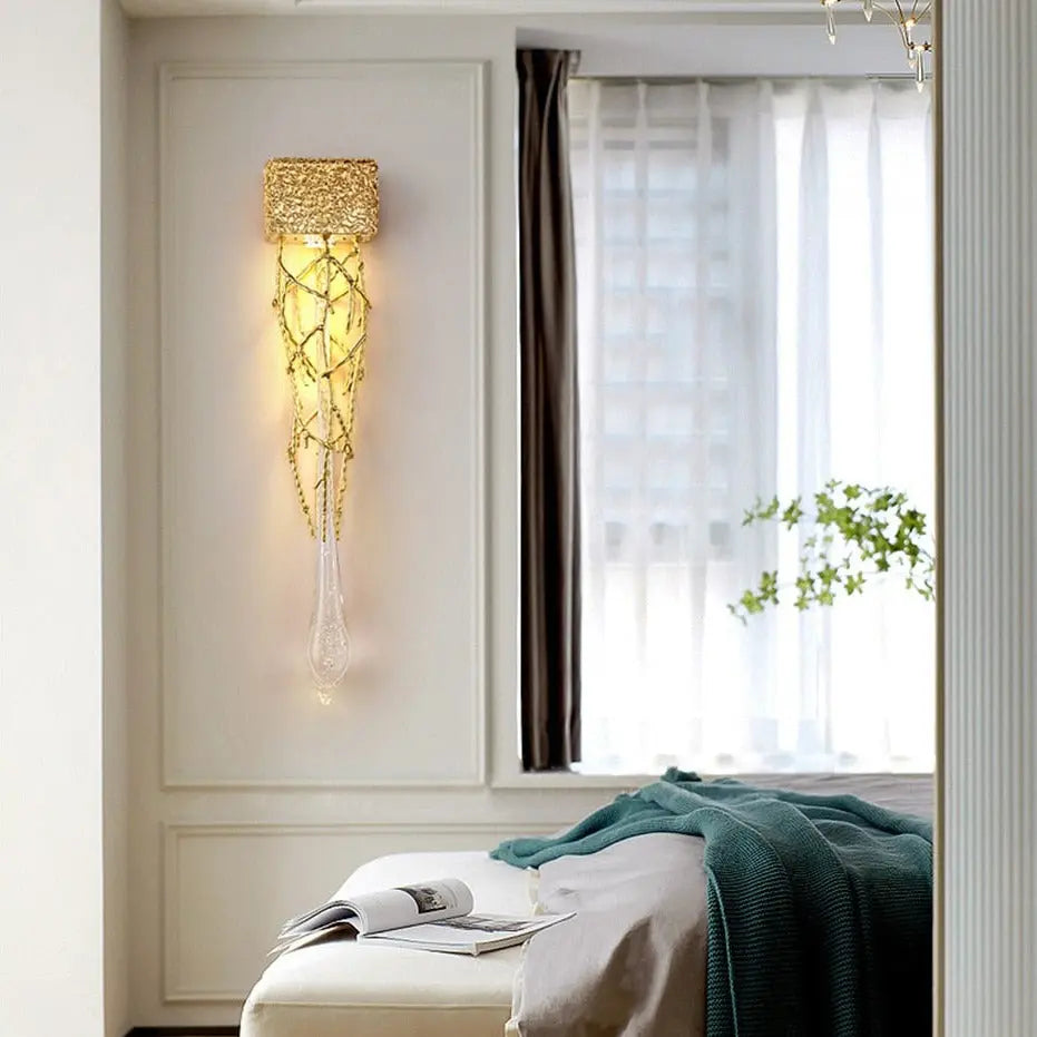 Nordic Transparent Crystal Gold Wall Lamp ChandeliersLife®