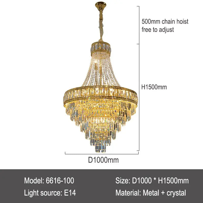 Banquet Hall Gold Modern Crystal Chandelier ChandeliersLife®