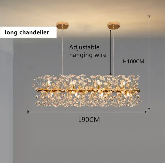 Gold Luxury Crystal Long Chandelier ChandeliersLife®