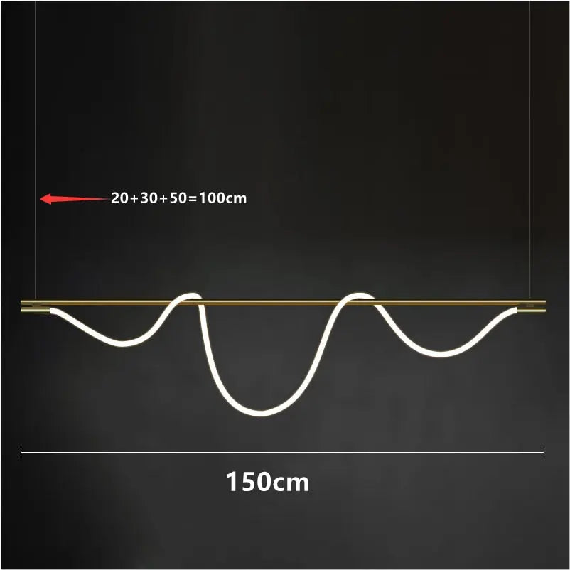 Modern Long Hose Led Chandelier - Brass ChandeliersLife®