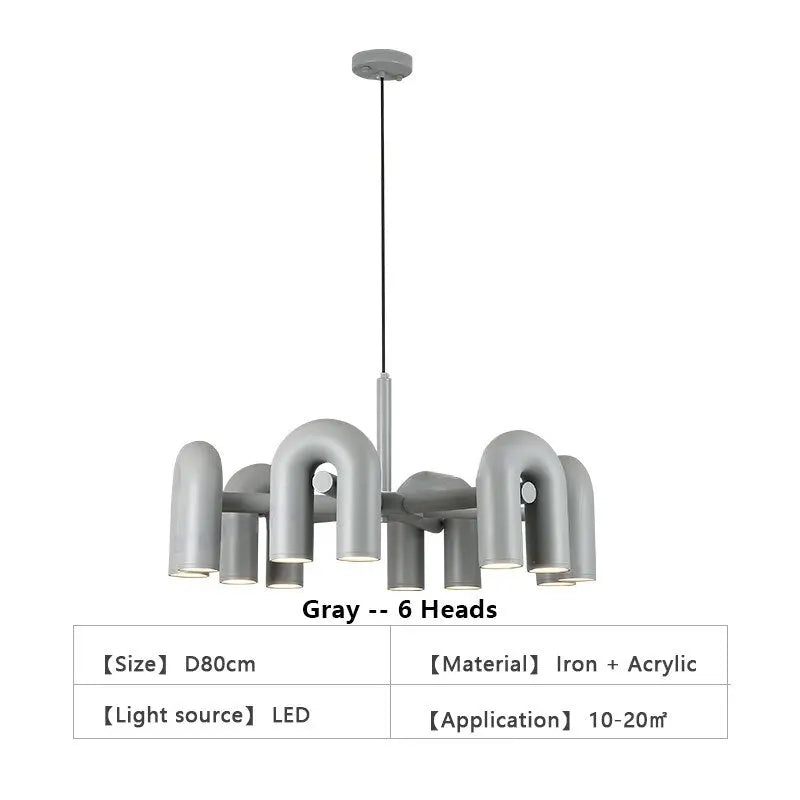 Nordic Creative Macaron U Shape Chandeliers ChandeliersLife®