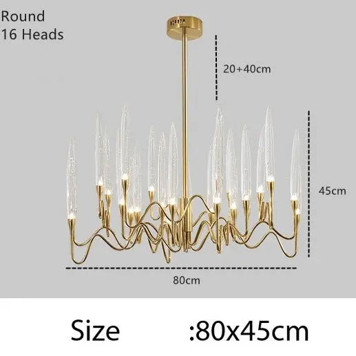 Luxury Nordic Tree Branch Candle Shaped Crystal Chandelier ChandeliersLife®