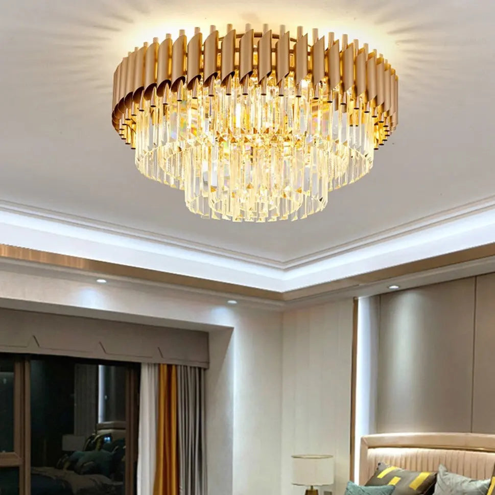 Round Crystal Designer Ceiling Chandelier ChandeliersLife®