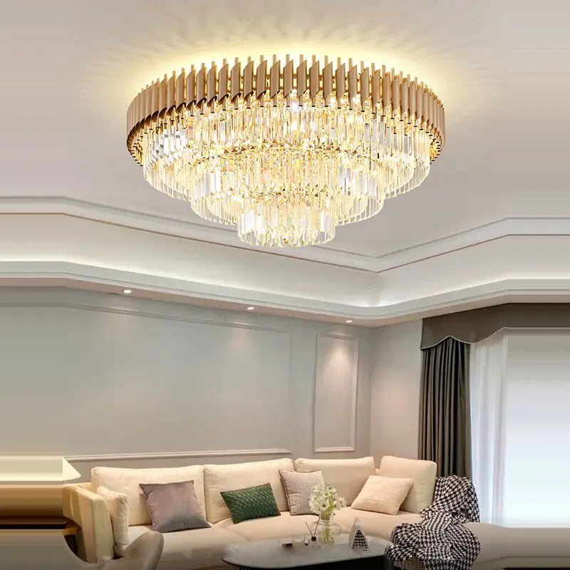 Round Crystal Designer Ceiling Chandelier ChandeliersLife®