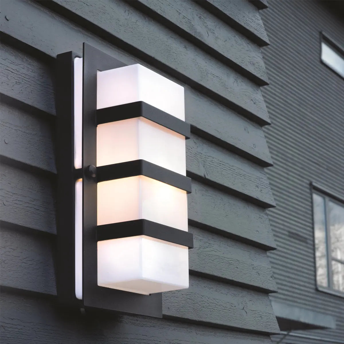 Boden 1 Light Wall Light - Black With Opal Glass Elstead Lighting