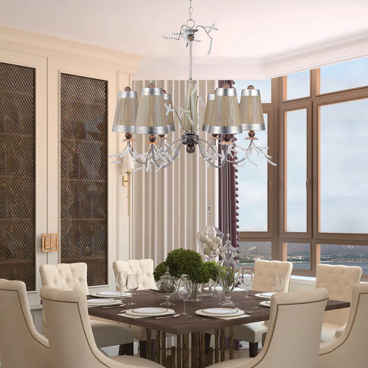 Kristal Luxe 6 Light Chandelier Elstead Lighting