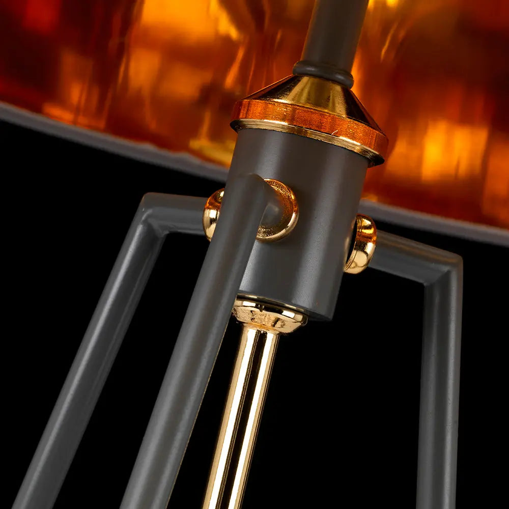 Ferrara Table Lamp - Grey and Polished Gold Elstead Lighting