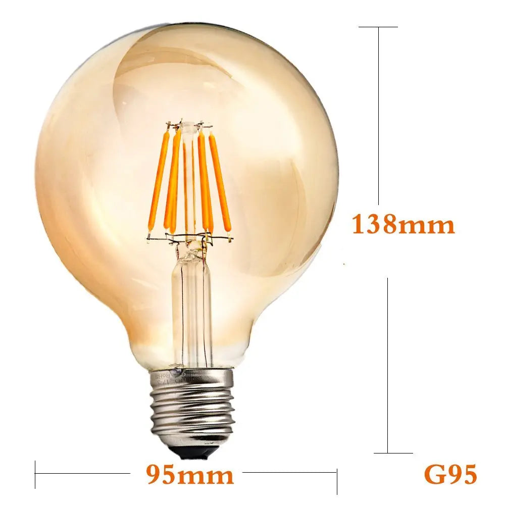 G95 E27 8W LED Globe Vintage LED Retro Light Bulbs LEDSone