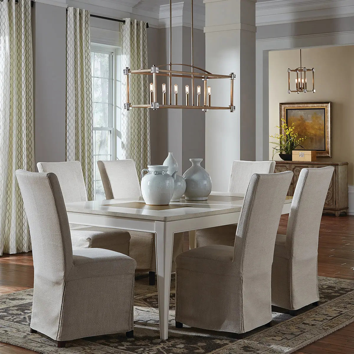 Cayden 6 Light Linear Chandelier Elstead Lighting